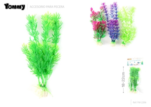 [YM2206] Adorno acuático de planta plástica 18-22 cm - Artículos para mascotas