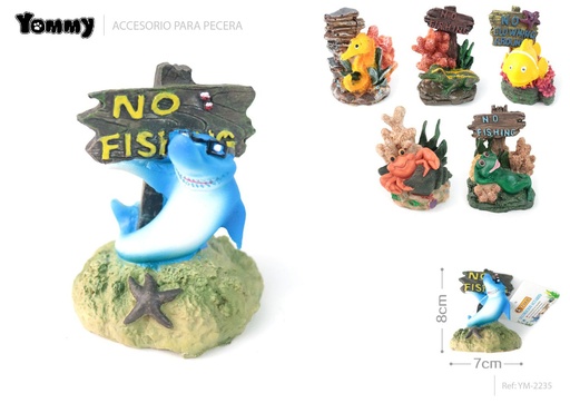 [YM2235]  Decoración de acuario tipo montaña de resina de 7 x 6.5 x 8 cm - Accesorios para acuarios