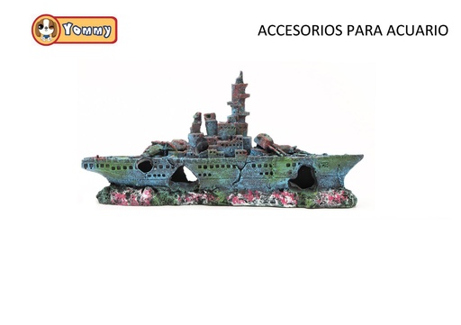 [YM2268] Decoración de acuario barco grande 24x4x11cm - Decoraciones para acuarios