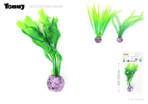 [YM2272] Planta acuática plástica 20-22cm - Decoración para acuarios