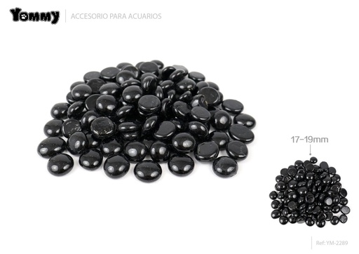 [YM2289] Canicas de vidrio negro 17-19mm - Decoración de acuarios