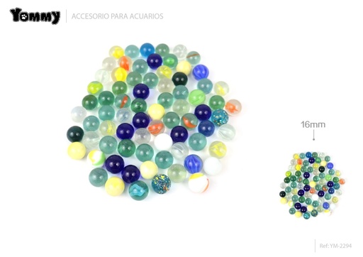 [YM2294] Bolitas de vidrio transparente 16 mm - Decoración de acuario