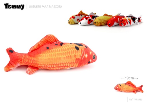 [YM2335] Peluche de pez colorido de 19 cm - Juguetes para mascotas