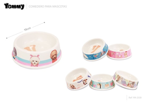 [YM2530] Comedero de PVC de 19 cm - Accesorios para mascotas