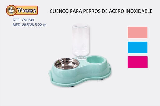 [YM2549] Cuenco para perros de acero inoxidable 28.5x26.5x22cm - Accesorios para mascotas
