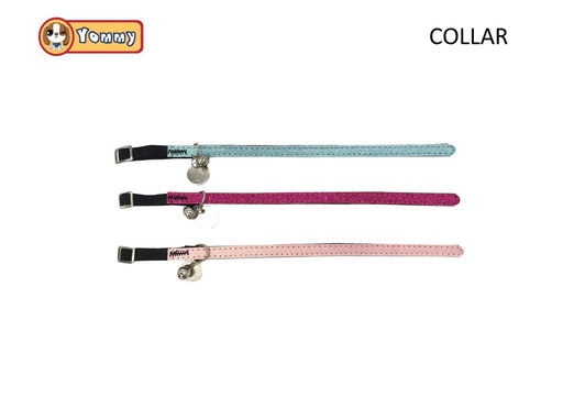 [YM2612] Collar para gato con campanita y brillantes 1.0*30 cm - Collares para gatos