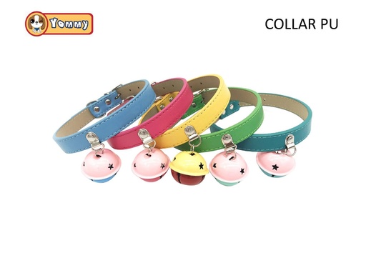 [YM2618] Collar PU con gran campana XS 1.0 x 30 cm - Accesorios para mascotas