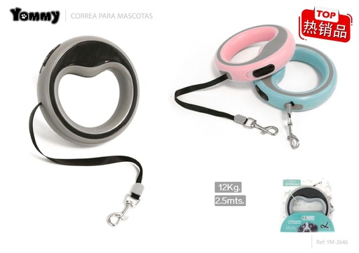 [YM2646] Correra extensible redondo 2.5 m - Accesorios para mascotas