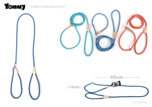 [YM2661] Correa para perro 1.5x145cm, accesorio de paseo