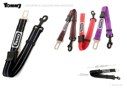 [YM2667] Cinturón de perro seguridad 2.5*40-60cm - Accesorios para mascotas