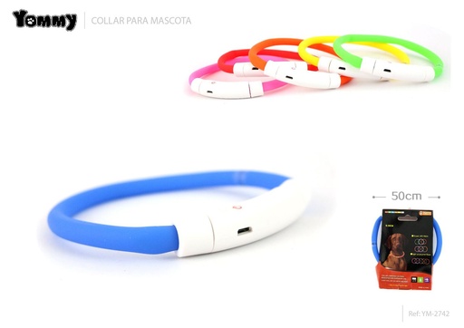[YM2742] Collar LED recortable 50cm - Accesorios para mascotas luminosos
