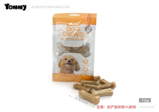 [YM2750] Alimento en forma de hueso 5-6.5cm 8-10g 8 piezas - Snacks para perros