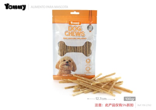 [YM2762] Palanquín de cuero 12.7 cm, 4-6 mm 20 piezas - Alimento para perros + premios