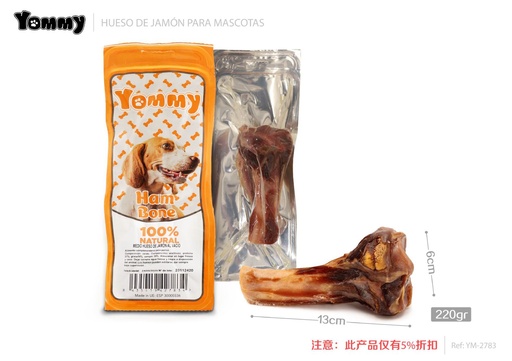 [YM2783] Alimentos para mascotas medio hueso de jamón 13*6 cm 220 g - Artículos para mascotas