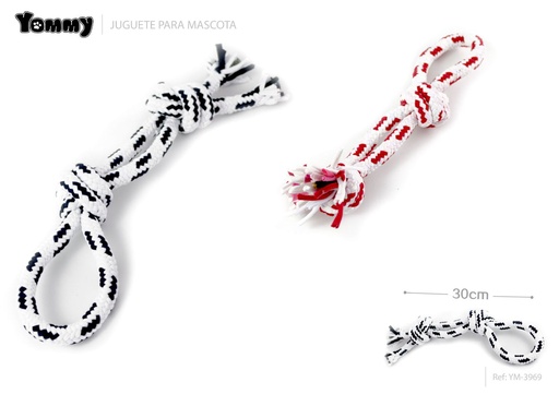 [YM3969] Juguete para mascotas cuerda de algodón trenzada 30 cm - Juguete interactivo para perros