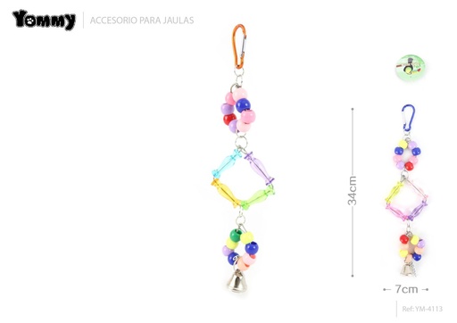 [YM4113] Juguete para aves de acrílico 7x34 cm - Accesorios para jaulas