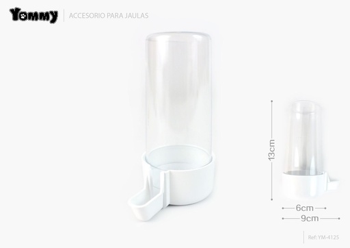 [YM4125] Bebedero transparente para pájaros 6x9x13cm para mascotas
