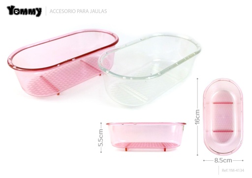 [YM4134] Bañera para pájaros de cristal 16*8.5*5.5 cm - Accesorios para jaulas