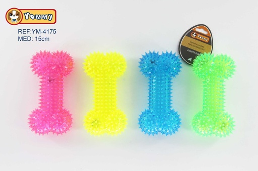 [YM4175] Juguete de goma luminiscente en forma de hueso 15 cm - Juguete para mascotas