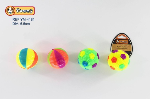 [YM4181] Juguete de caucho LED pelota sonriente DIA:5.5 cm - Artículos para mascotas