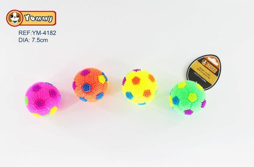[YM4182] Juguete de caucho LED en forma de balón 7.5cm - Juguetes para mascotas