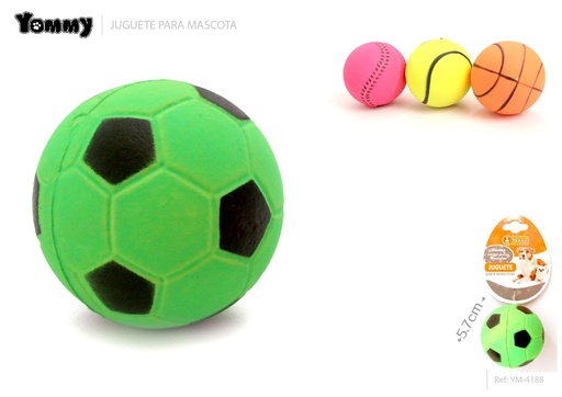 [YM4188] Juguete pelota de goma espuma fluorescente 5.7cm para mascotas