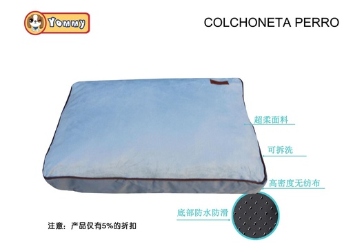 [YM4282A] Colchoneta para perro acolchada de 10cm gris 70x50cm - Productos para mascotas