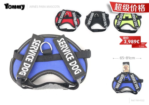 [YM4322] Arnés para perro tamaño L 65-81 cm - Accesorios para mascotas