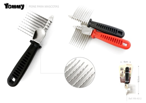 [YM4512] Peine D para mascotas 16.5 x 6 - Accesorios para mascotas
