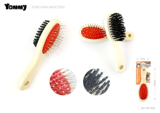 [YM4560] Peina de madera doble cara para mascotas de 23x7 cm