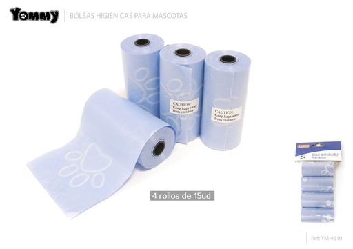 [YM4610] Bolsa de excrementos biodegradable azul perfumada - Accesorios para mascotas