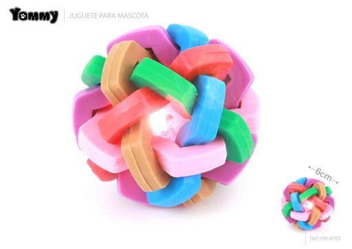 [YM4705] Juguete de caucho LED TPR 6.0cm para mascotas