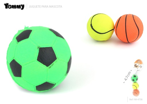 [YM4738] Juguete de goma 3 uds 4.7 cm - Pelotas para mascotas