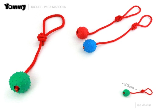 [YM4747] Juguete de caucho con forma de pelota para mascotas 5.5cm - Juguete para mascotas