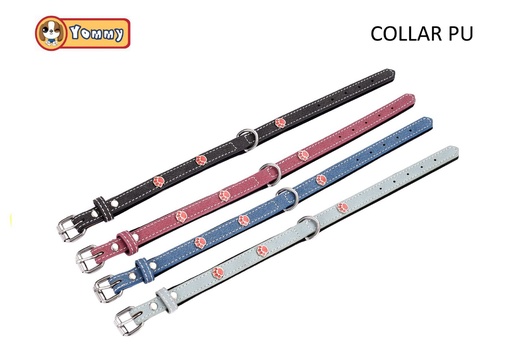 [YM4905] Collar PU huella 2.5x56cm - Accesorios para mascotas