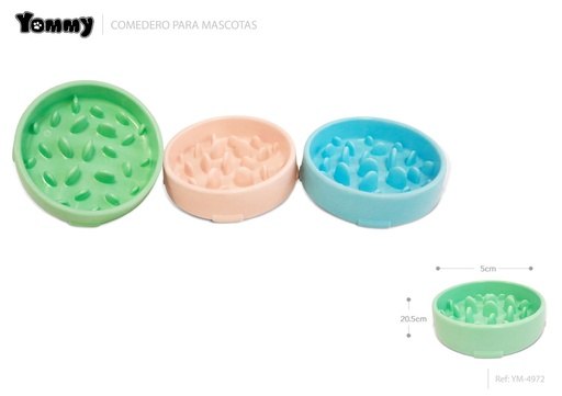 [YM4972] Comedero para comer lento (PP resina) 20.5x20.5x5 cm - Accesorios de mascotas