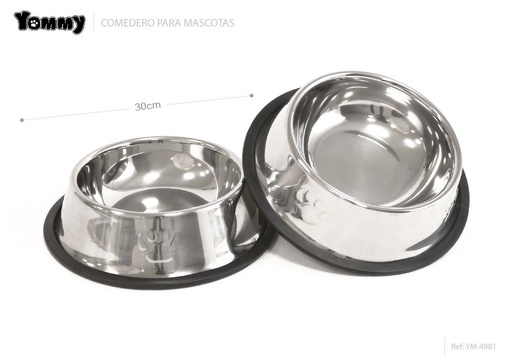 [YM4981] Cuenco para perros de acero inoxidable 30CM - Accesorios para mascotas