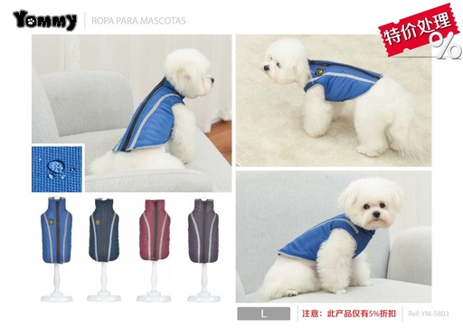 [YM5803] Ropa anorak con cuello L - Artículos para mascotas