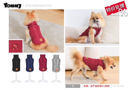 [YM5805] Ropa anorak con cuello para mascotas S - Ropa para perros