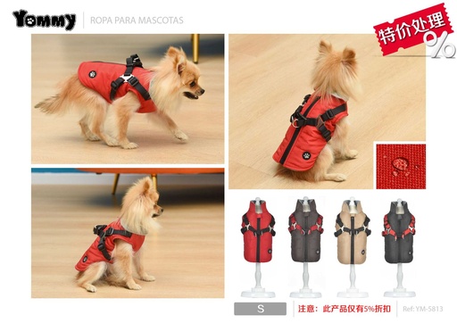 [YM5813] Ropa anorak con cuello S para perros - Vestimenta para mascotas