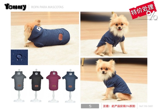 [YM5881] Ropa anorak con capucha para mascotas S - Ropa para mascotas