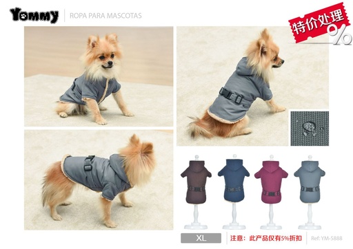 [YM5888] Ropa anorak con capucha para mascotas XL - Abrigos y ropa para mascotas
