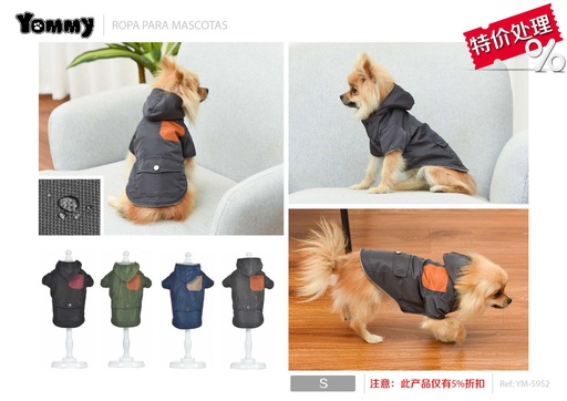 [YM5952] Chubasquero para perros S - Ropa para mascotas 