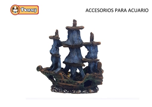 [YM6008] Accesorios para acuario resina gran barco 15.5x9.5x17cm para decoración