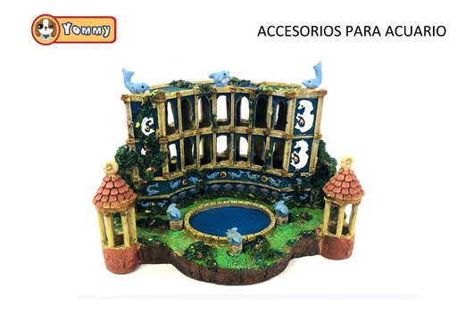 [YM6015] Castillo de resina 21x16x14.5 cm - Decoración de acuarios
