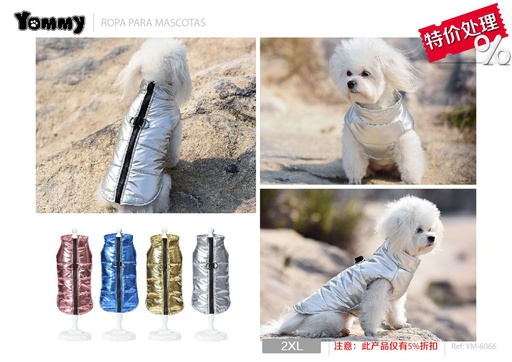 [YM6066] Ropa anorak brillo para perros 2XL - Vestimenta para mascotas
