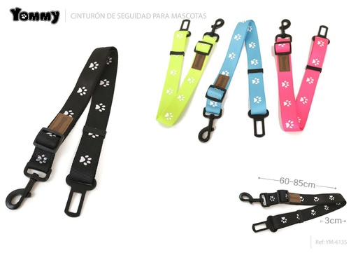 [YM6135] Cinturón de seguridad para perros 3.0 cm*60*85 cm - Accesorios para viajes en coche