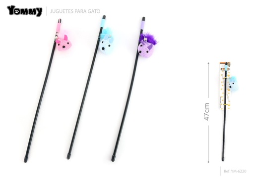[YM6220] Juguete para gato 47cm con ratón para diversión de mascotas