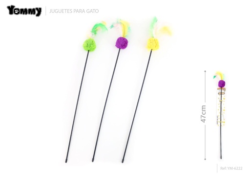 [YM6222] Juguete para gato con pelotas de colores 47 cm - Varitas para jugar