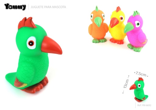 [YM6692] Juguete para mascotas 13x7.5 cm (pájaro de goma) - Juguetes para mascotas